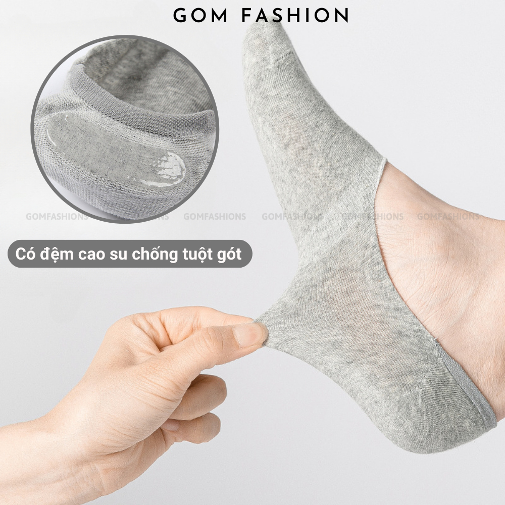 Tất lười nam có đệm cao su chống trượt gót chân GOMTAT, vải cotton mềm mại thoáng mát  -TAT-LUOI-02-1DOI