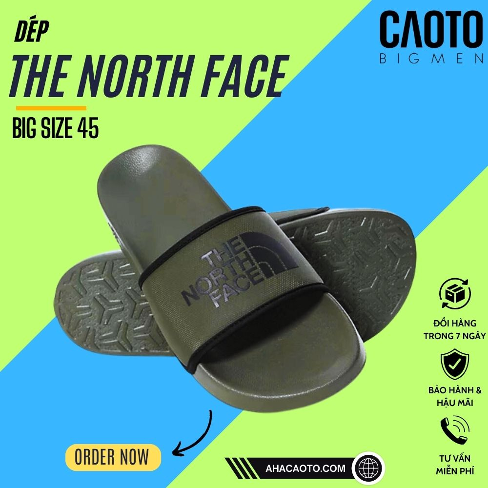 Dép Nam The North Face Đế Mềm Màu Xám Big Size - Dép Big Size Nam 45 46 47 48