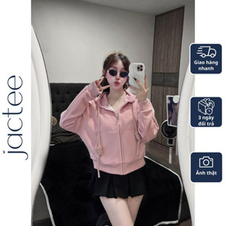 Áo Khoác Nỉ 2 Da Dáng Lửng Croptop Nữ Quảng Châu Cao Cấp Jactee