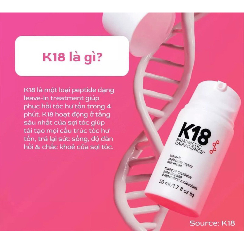 Mặt nạ phục hồi tóc hư tổn K18 LEAVE-IN REPAIR HAIR MASK