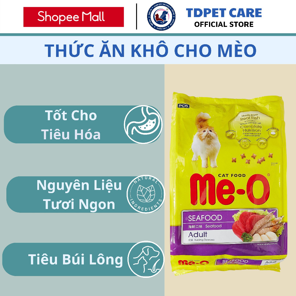 Thức Ăn Hạt Cho Mèo Lớn Me-O Adult 350g - Hạt Siêu Dinh Dưỡng Dành Cho Thú Cưng