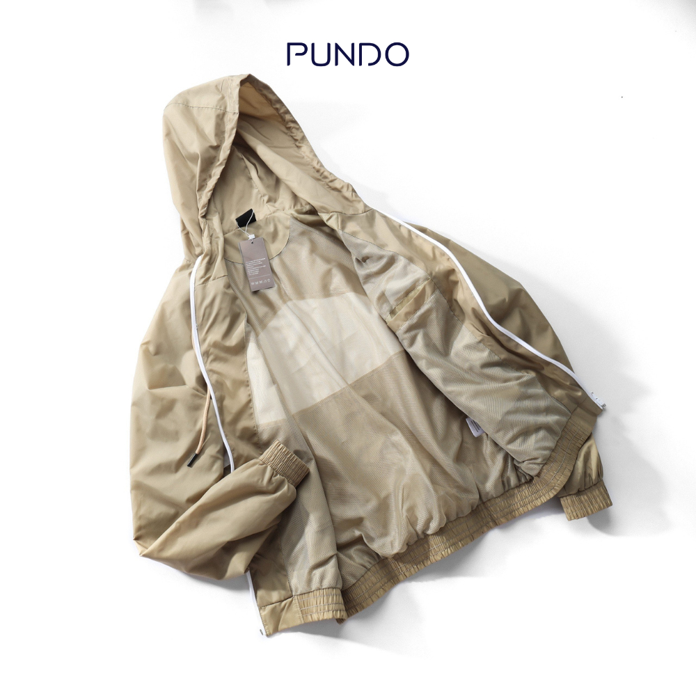 Áo khoác dù nam 2 lớp chống nắng mưa túi trong PUNDO màu basic dễ phối AKPD39