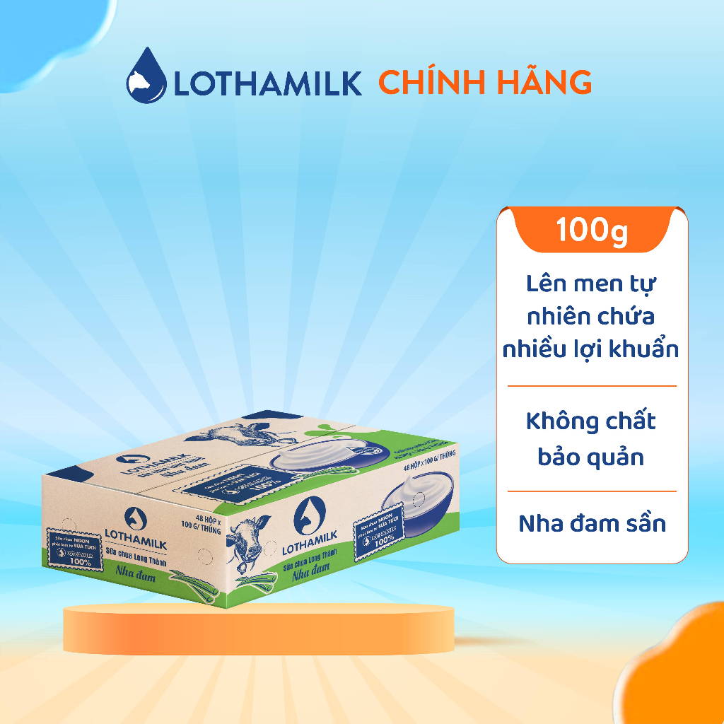 Thùng 48 hộp sữa chua ăn Lothamilk 100g