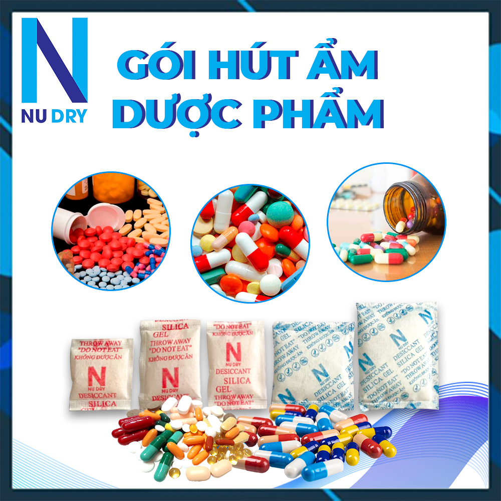 Gói Hút Ẩm đóng túi 1KG loại 1/2/3/5/10/20/50/100/200/500/1000g Silicagel - Hạt chống ẩm mốc, khử mùi - NU DRY