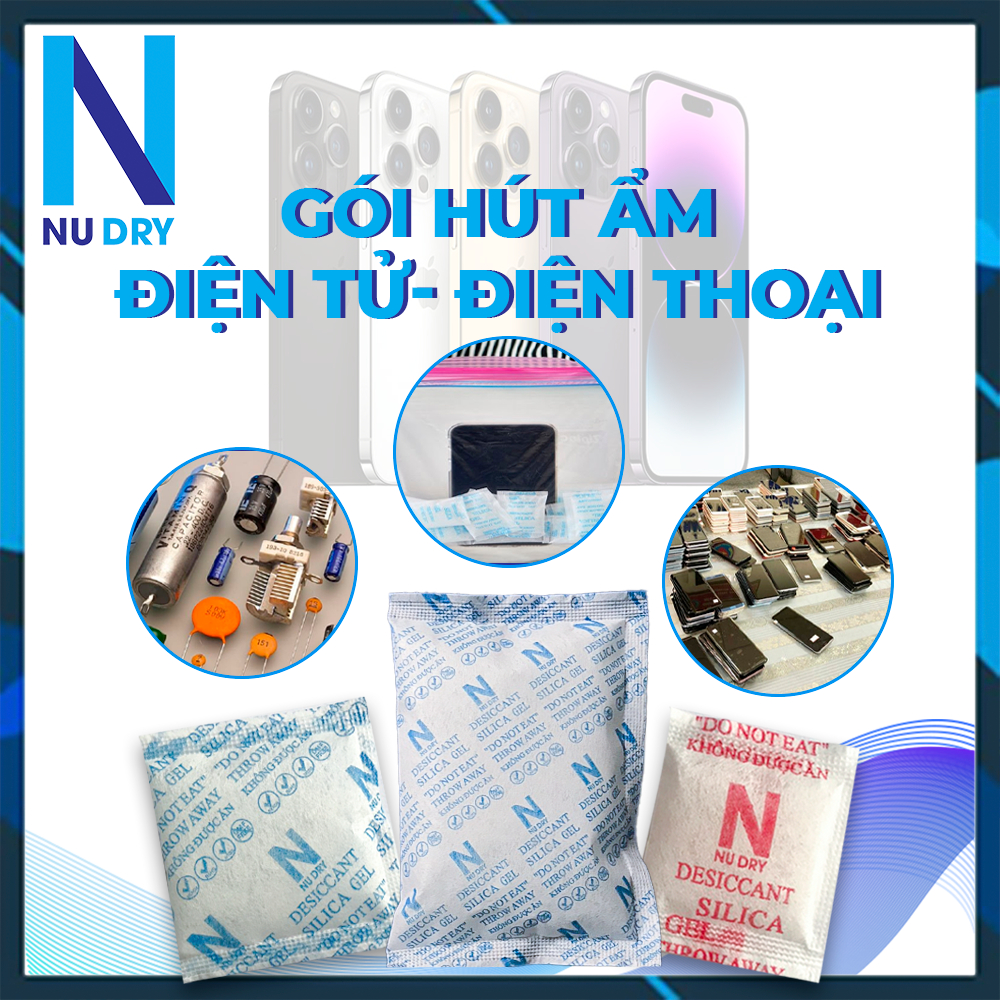 Gói Hút Ẩm đóng túi 1KG loại 1/2/3/5/10/20/50/100/200/500/1000g Silicagel - Hạt chống ẩm mốc, khử mùi - NU DRY