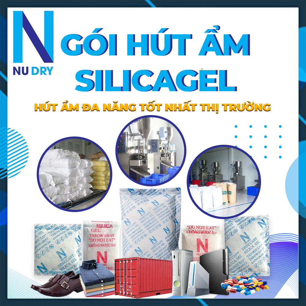 Gói Hút Ẩm đóng túi 1KG loại 1/2/3/5/10/20/50/100/200/500/1000g Silicagel - Hạt chống ẩm mốc, khử mùi - NU DRY