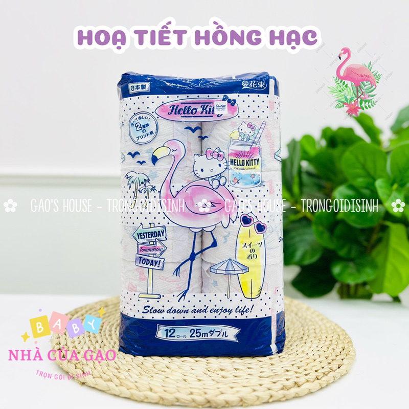 Giấy cuộn vệ sinh hoạt hình Marutomi bịch 12 cuộn x 25 Nhật Bản