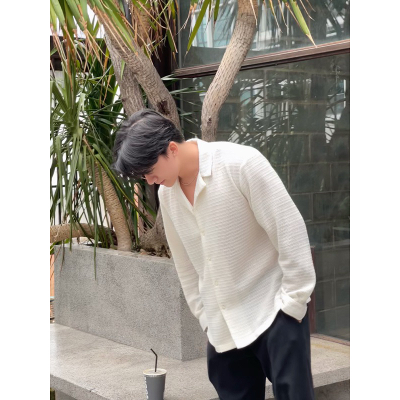 Áo sơ mi dài tay cổ datton Robus chất lưới đan nhập khẩu Sun shirt