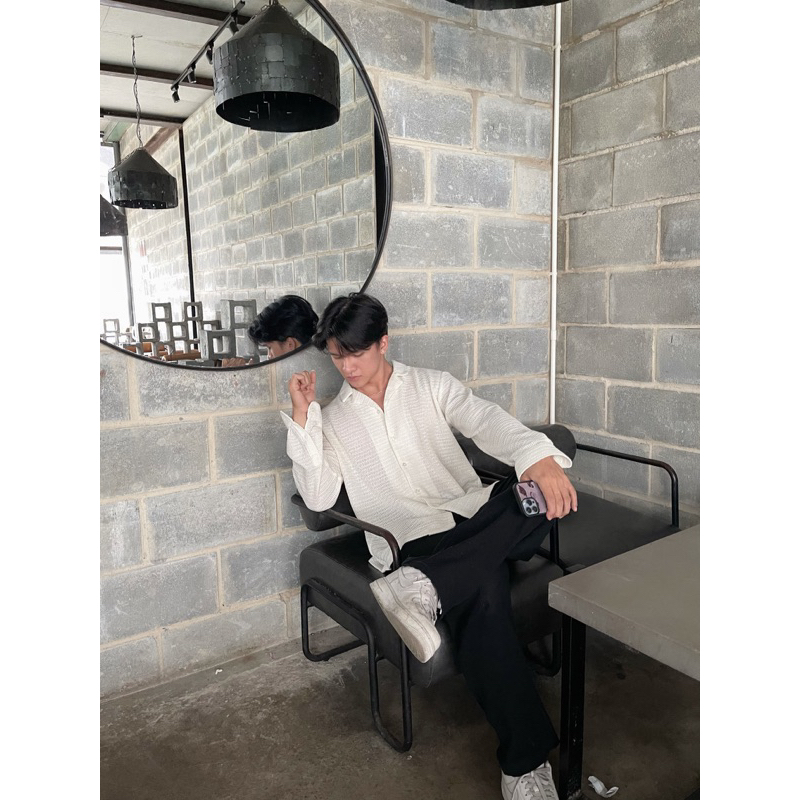 Áo sơ mi dài tay cổ datton Robus chất lưới đan nhập khẩu Sun shirt