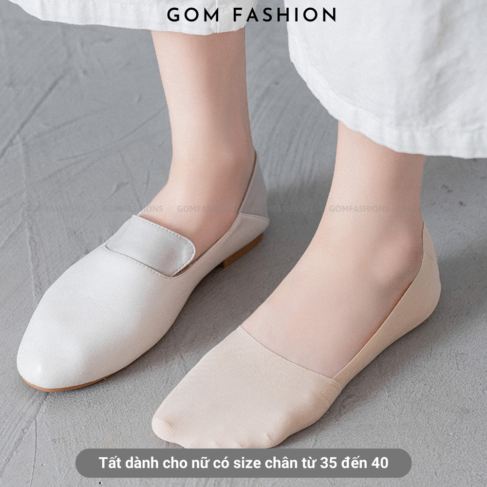 Vớ nữ mang giày búp bê GOMTAT, tất lười nữ đệm silicon không tuột gót, chất liệu cotton mềm mát  -TATLUA-UYE-7002-1DOI