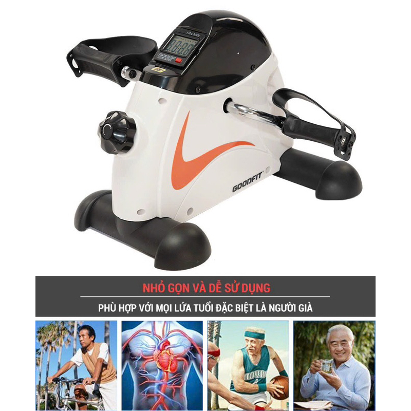 Bàn đạp mini tập tay chân vật lý trị liệu có màn hình Goodfit