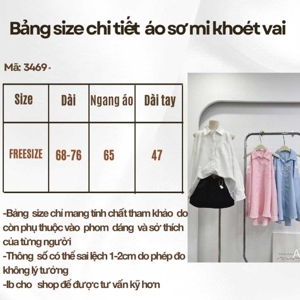 Áo sơ mi nữ dài tay khoét vai dáng tiểu thư Aokhoetvai3469 P6K3