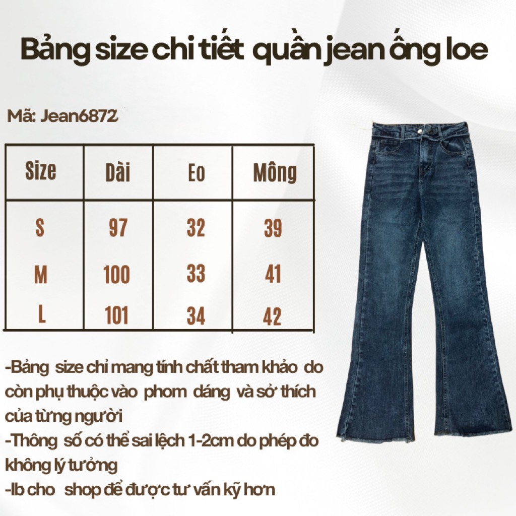 Quần jean Maia dáng loe, lưng cao denim tôn dáng Jean6872 P13K18