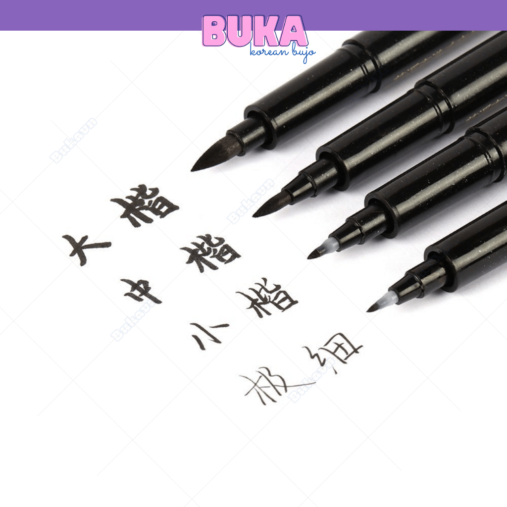Bút brush pen viết calligraphy lettering thư pháp có thể đổ thêm mực HC