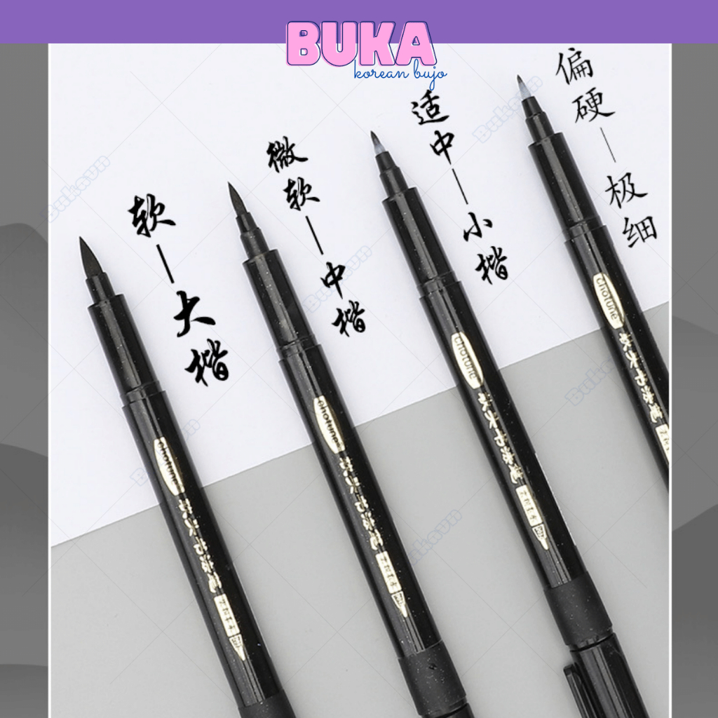 Bút brush pen viết calligraphy lettering thư pháp có thể đổ thêm mực HC