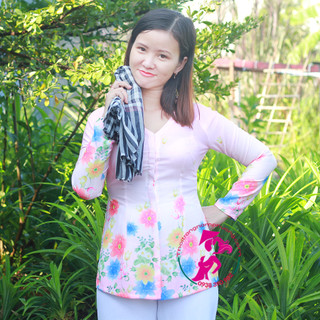 Hàng lẻ size khuyến mãi - áo bà ba vải tơ dệt hoa tx01 - cổ tim size s, cổ tròn size m+