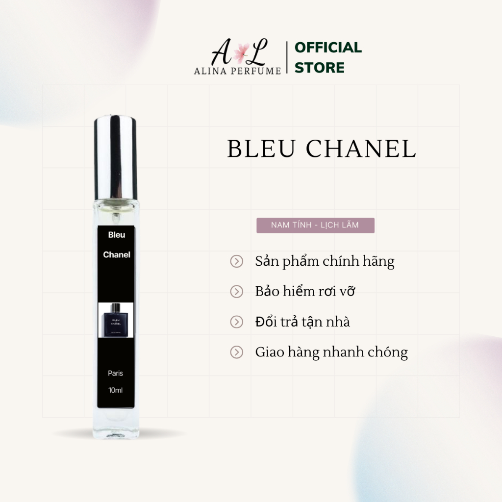 Nước Hoa Chiết Nam Alina Perfume Bleu Chanel Chính Hãng 10ml Thơm Lâu Nam Tính , Mạnh Mẽ, Sang Trọng