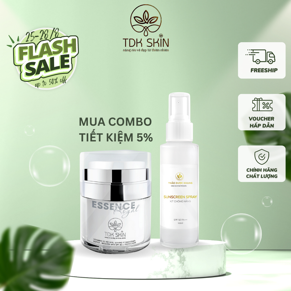 Combo trăng da dưỡng ẩm cấp ẩm  cho da giúp da mịn màng căng bóng Thảo Dược Khang _ TDK SKIN