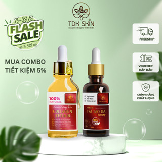 Combo xóa bay sẹo làm mờ thâm nám, se khít lỗ chân lông giúp da trắng mịn màng Serum Luxury Thảo Dược Khang - TDK SKIN