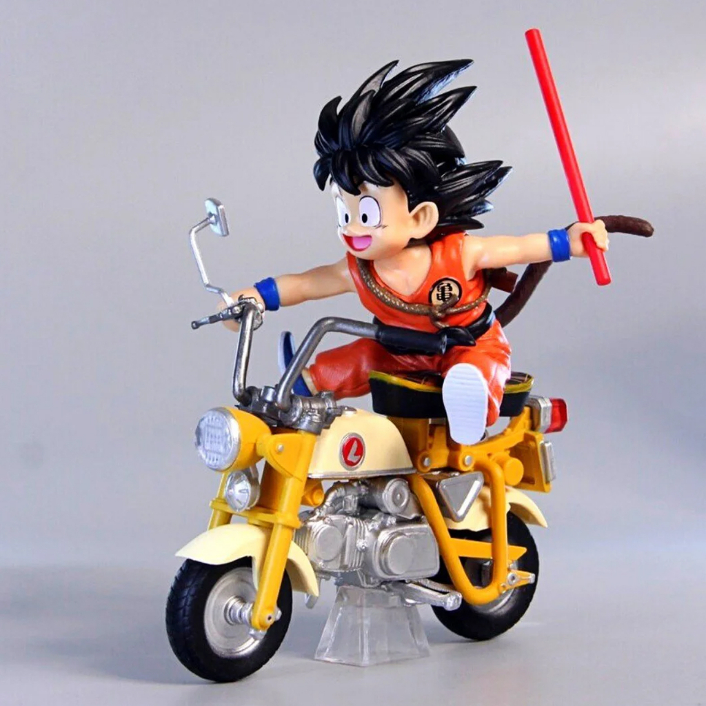 MÔ HÌNH GOKU KID LÁI XE MÁY 14CM, GOKU VÀ GOHAN LÁI XE 16CM