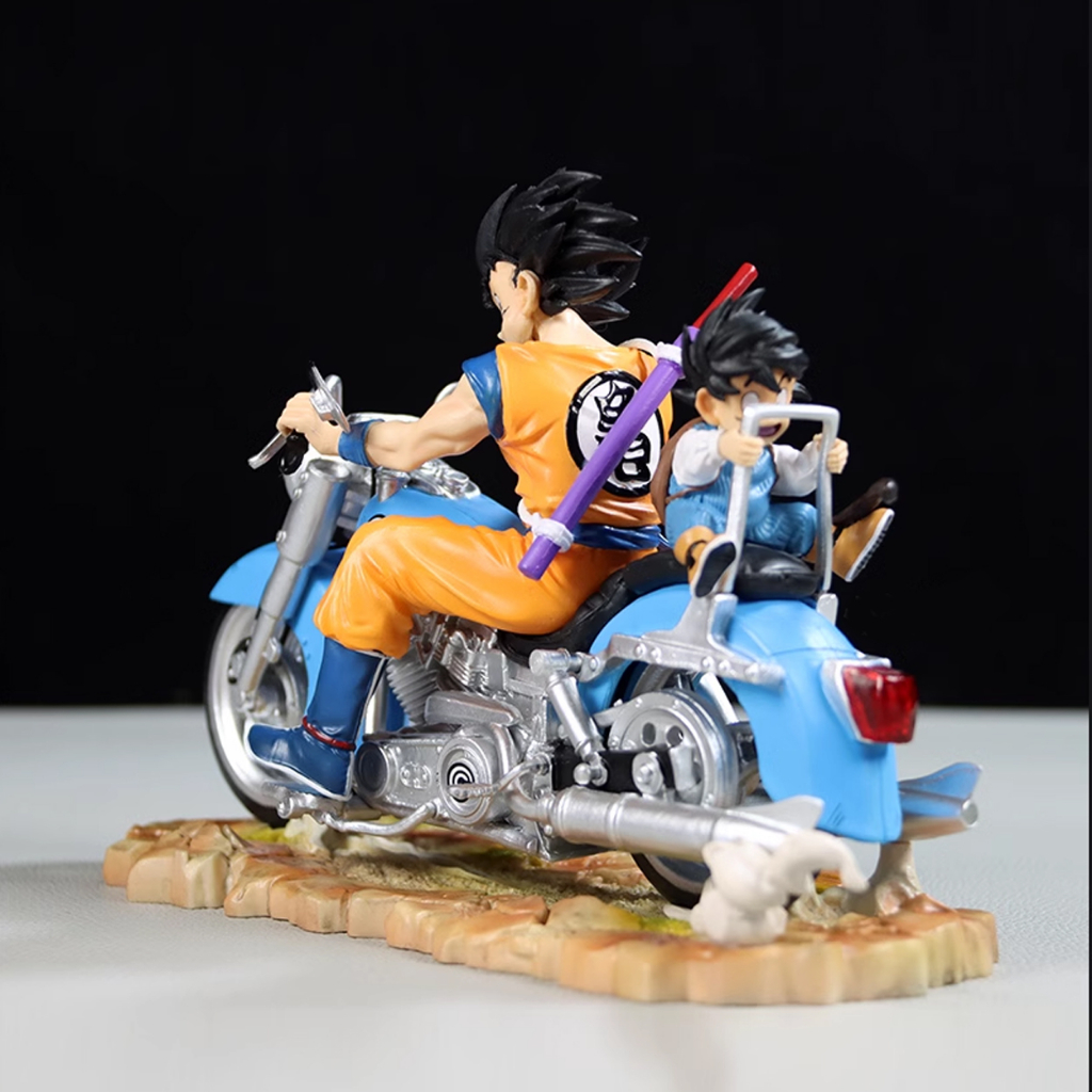 MÔ HÌNH GOKU KID LÁI XE MÁY 14CM, GOKU VÀ GOHAN LÁI XE 16CM