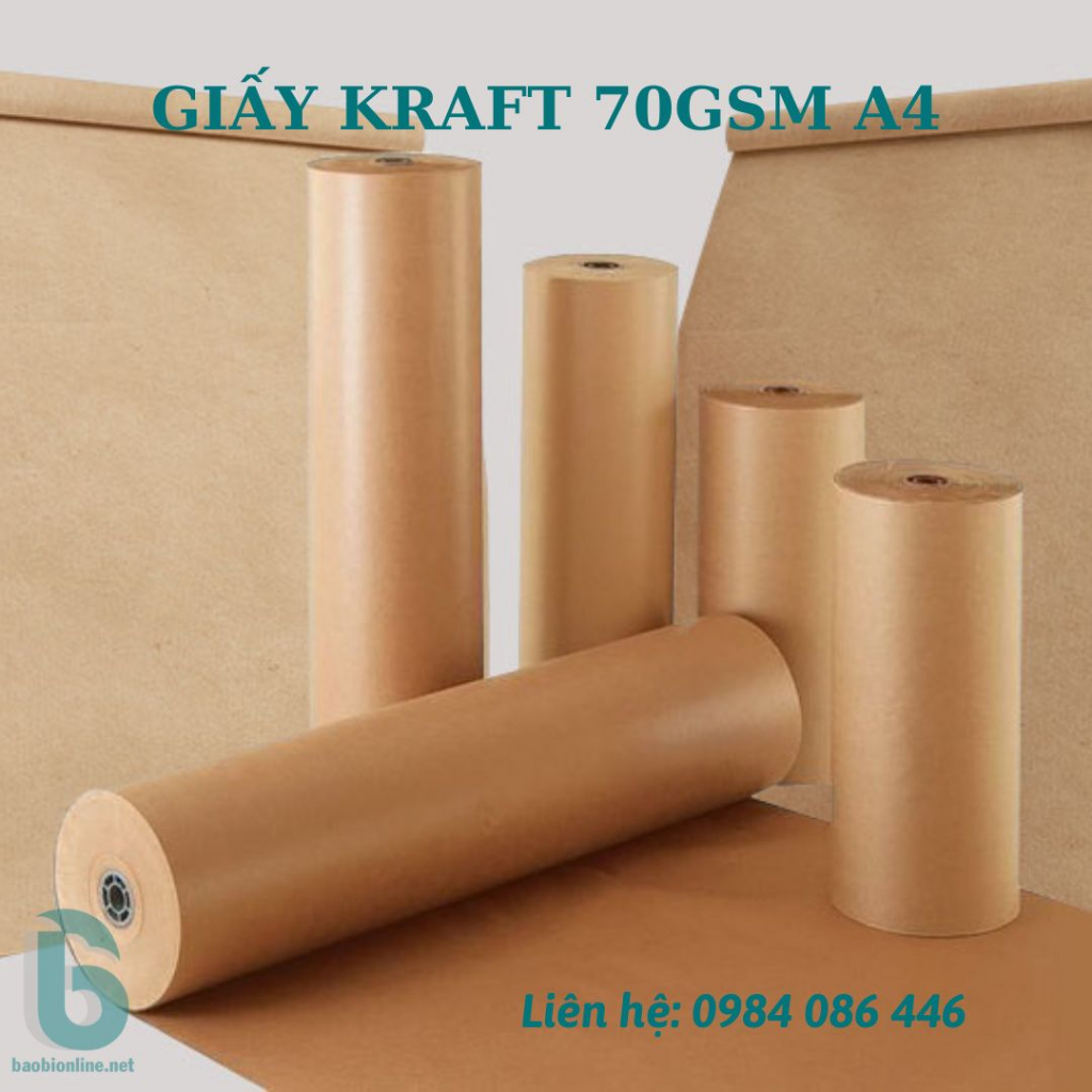 1000 TỜ KHỔ A4 GIẤY XI MĂNG GIẤY KRAFT KHỔ ĐỊNH LƯỢNG 70GSM - BAOBIONLINE