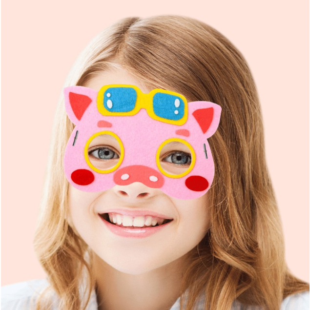 Mặt nạ vải hình thú cho bé, mặt nạ Trung thu/ Halloween Diy cho bé, mặt nạ cho bé nhập vai