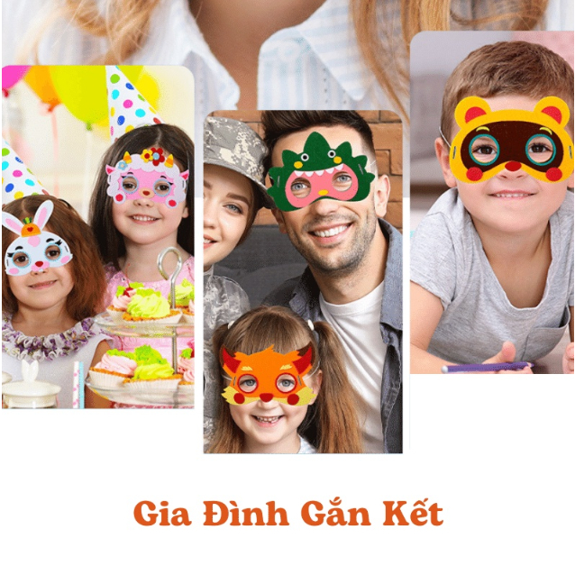 Mặt nạ vải hình thú cho bé, mặt nạ Trung thu/ Halloween Diy cho bé, mặt nạ cho bé nhập vai