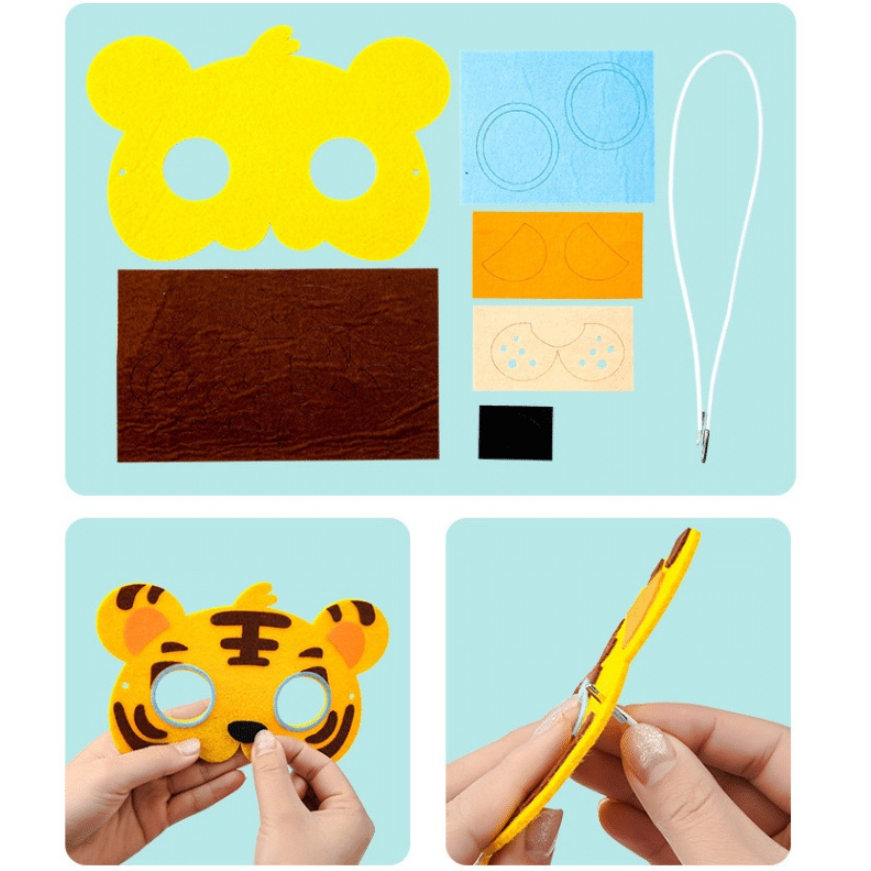 Mặt nạ vải hình thú cho bé, mặt nạ Trung thu/ Halloween Diy cho bé, mặt nạ cho bé nhập vai