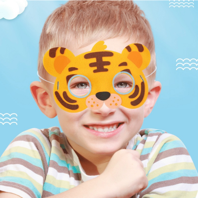 Mặt nạ vải hình thú cho bé, mặt nạ Trung thu/ Halloween Diy cho bé, mặt nạ cho bé nhập vai