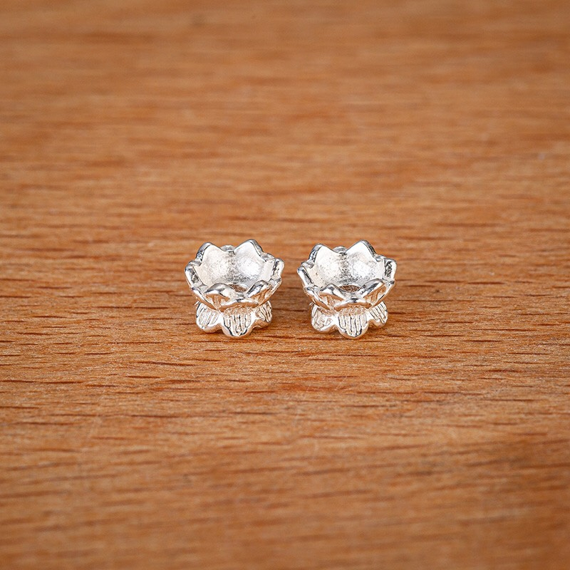 Giá Sỉ - Charm bạc đài sen ốp - bạc 925