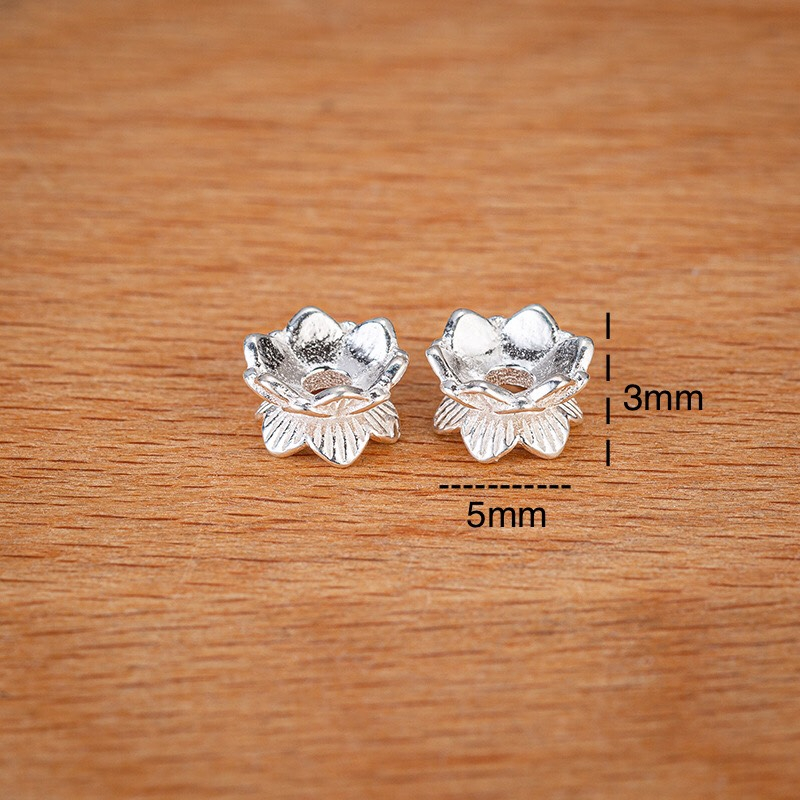 Giá Sỉ - Charm bạc đài sen ốp - bạc 925