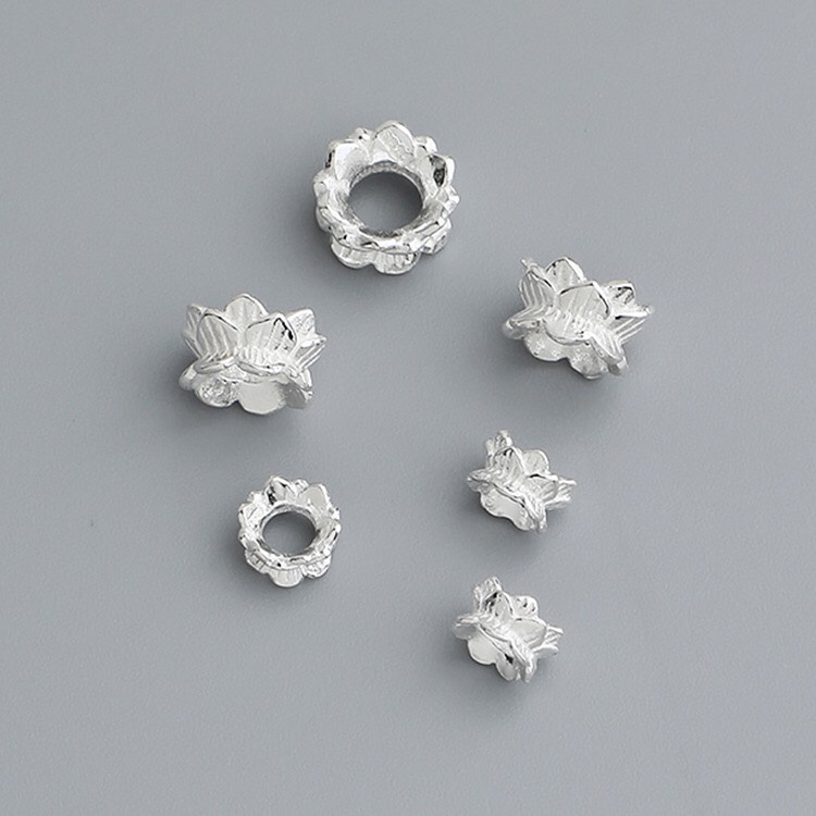 Giá Sỉ - Charm bạc đài sen ốp - bạc 925