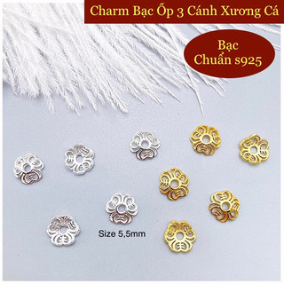 Giá Sỉ - Charm bạc ốp hoa 3 cánh - bạc 925