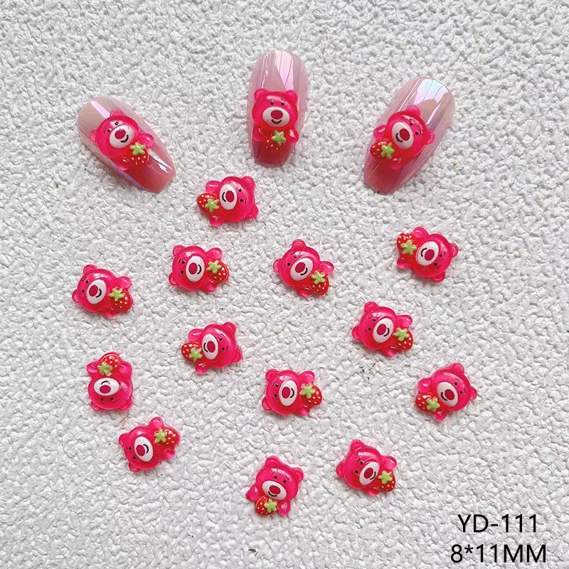 Bịch 10 charm nail gấu dâu