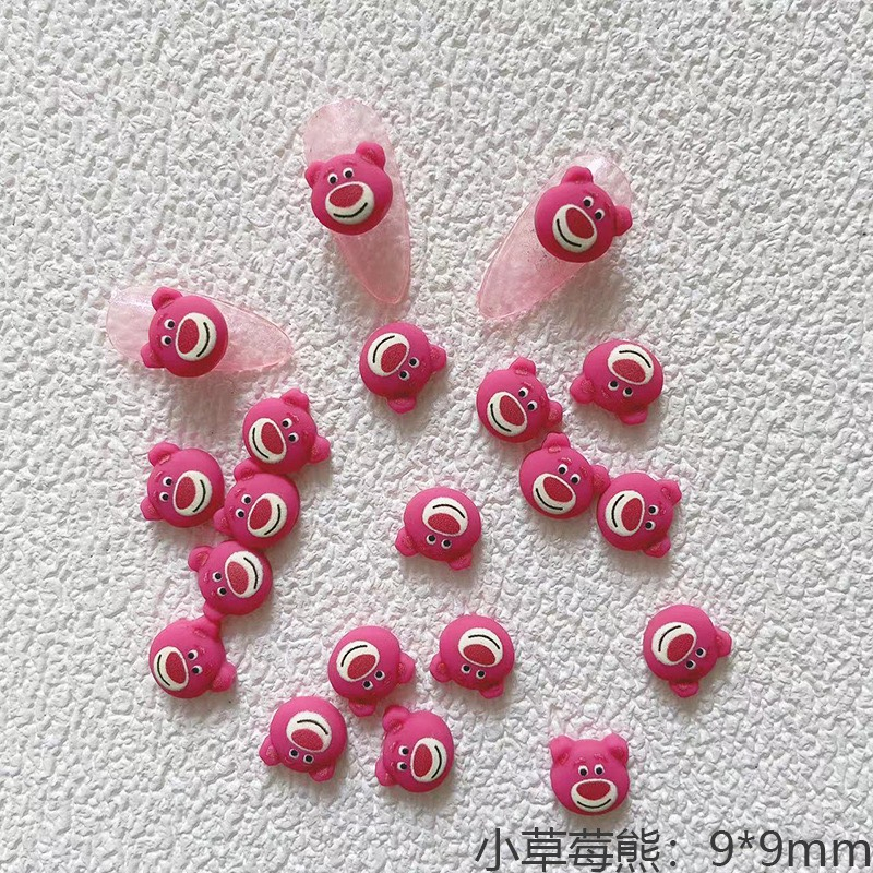 Bịch 10 charm nail gấu dâu