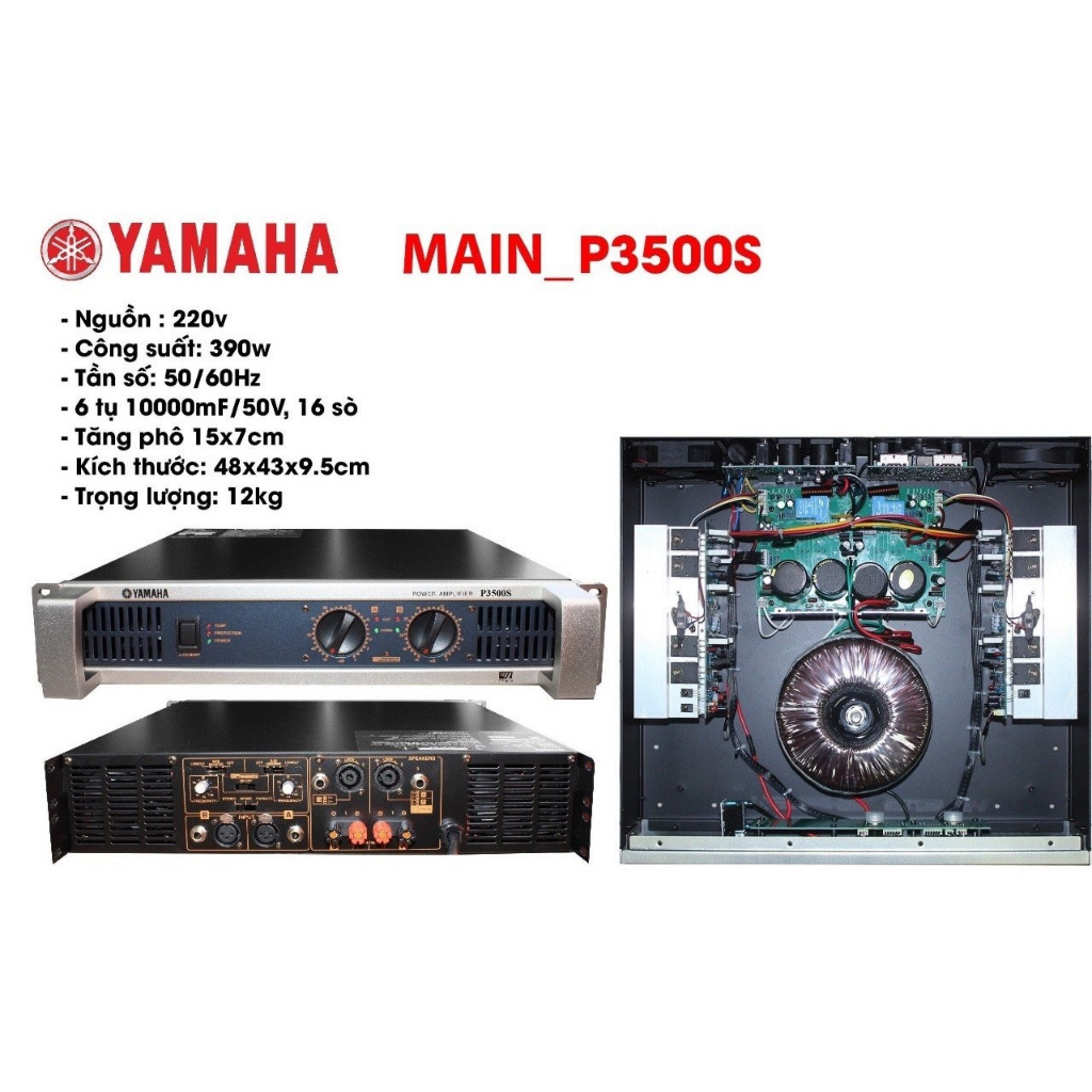 Cục đẩy công suất yamaha P3500S 2 kênh 16 sò
