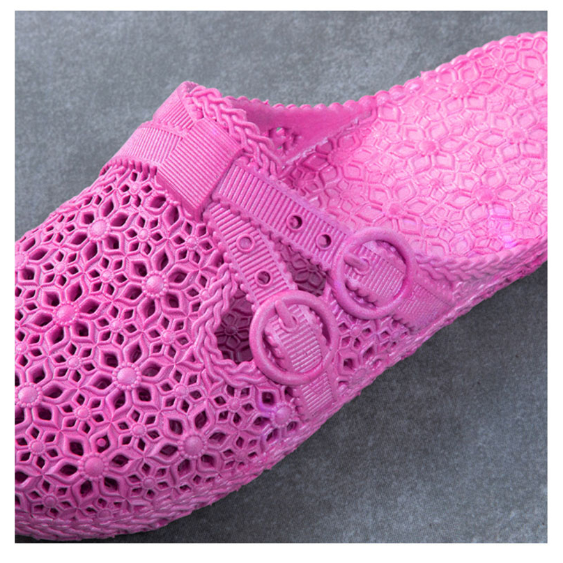 Dép Lê Nữ Sục Nhựa Dẻo Thiết Kế Hoa Văn Chéo Nơ Thời Trang, Dép Bít Mũi Nữ Siêu Êm Chân Đi Mưa Chống Trơn Trượt Tiện Lợi