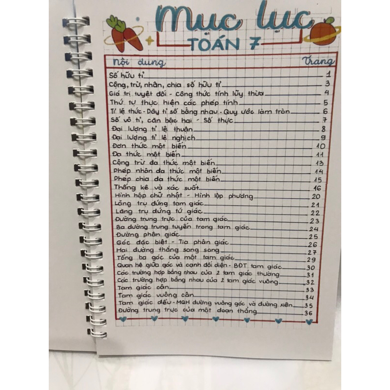 Sổ tay lò xo Takenote Toán 7 khổ A5