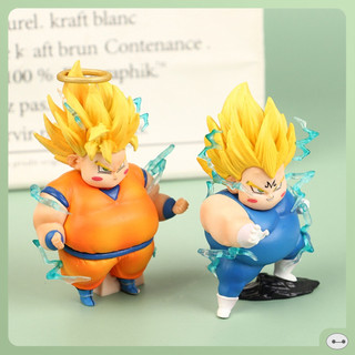 Mô hình dragon ball vegeta majin béo, goku béo chibi tia sét 9cm