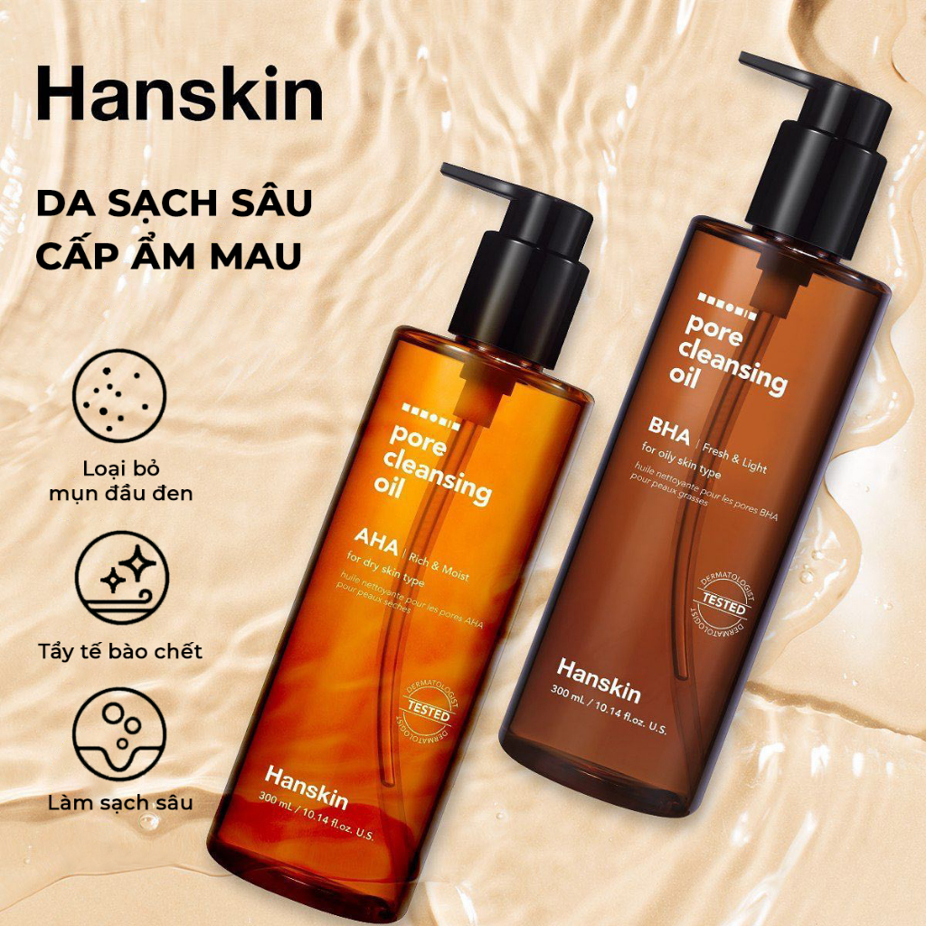 Dầu tẩy trang và loại bỏ mụn đầu đen Hanskin 300ml - BEBEAU