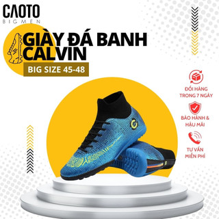 Giày Đá Banh Cổ Cao Size Lớn Nam Calvin Màu Xanh Size Lớn - Giày Đá Banh Nam Size Lớn 45 46 47 48 49