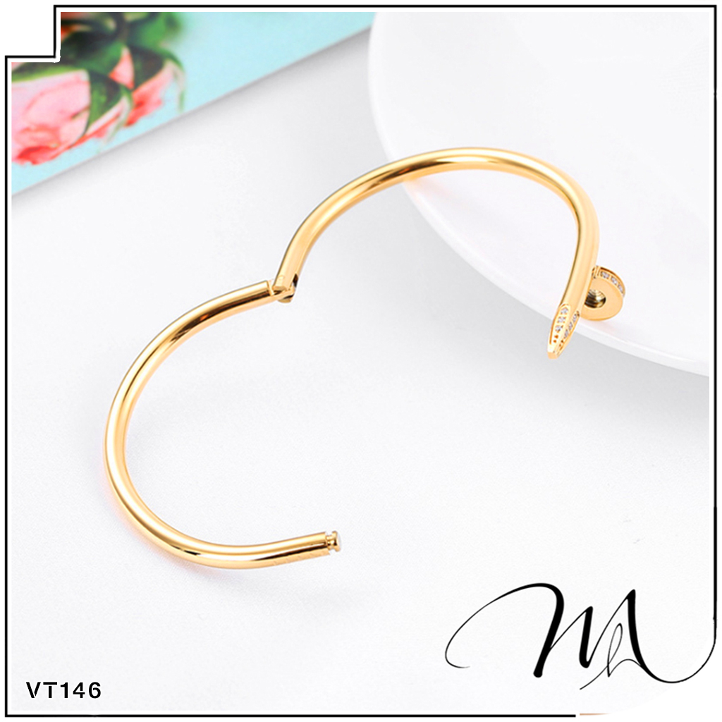 Vòng tay nam nữ Titan hình cây đinh đính đá trắng cá tính - Măng’s House VT146