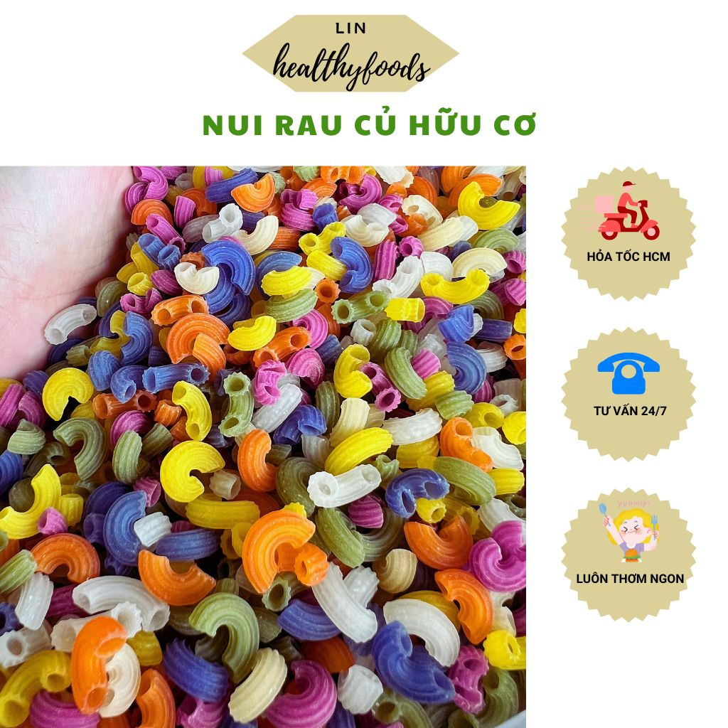 Nui ống nui rau củ healthy túi 500g, nui hữu cơ cho người ăn kiêng eatclean, giảm cân, ăn dặm