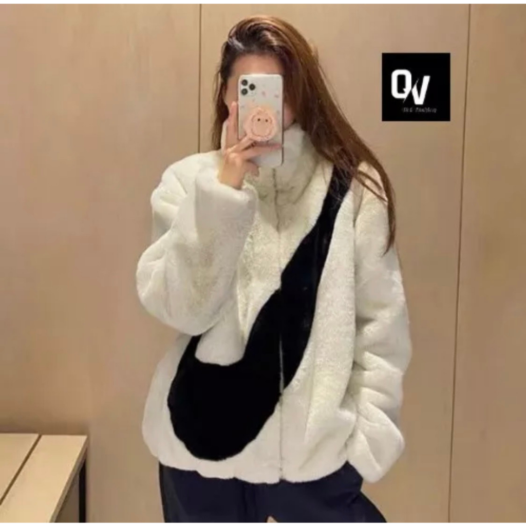 Áo Khoác Nike Lông Cừu Cao Cấp - Áo Khoác Lông Cừu Nam Nữ From Dáng Unisex Hottrend 2023