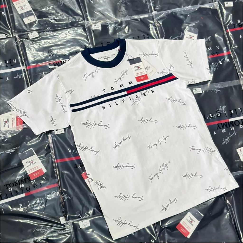 Áo Phông Tommy Chữ Kí Phong Cách Boy Phố Hot Nhất 2023 - Áo Thun Nam Nữ Tommy Chữ Kí Chất  Cotton