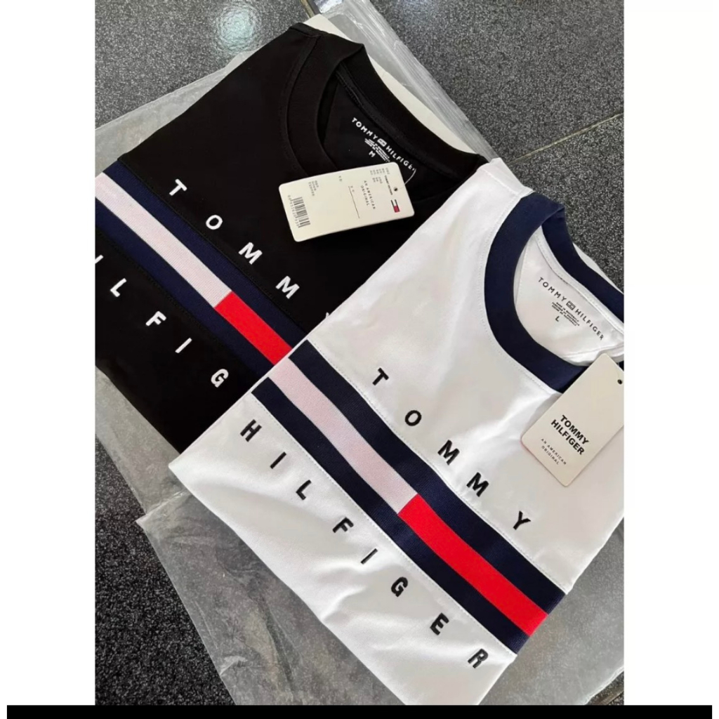 Áo Phông Tommy Bản Thêu Chất Liệu Cotton - Áo Thun Nam Nữ Tommy Chất Cotton Chữ Thêu Cao Cấp