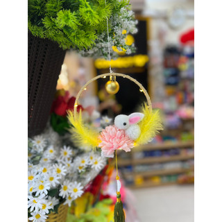 Đèn Trung Thu hình thỏ ngọc handmade có đèn