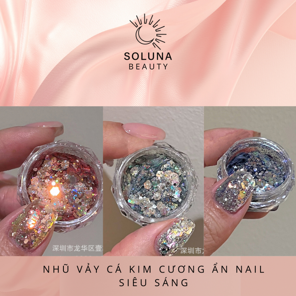 Nhũ vảy cá kim cương ẩn nail siêu sáng