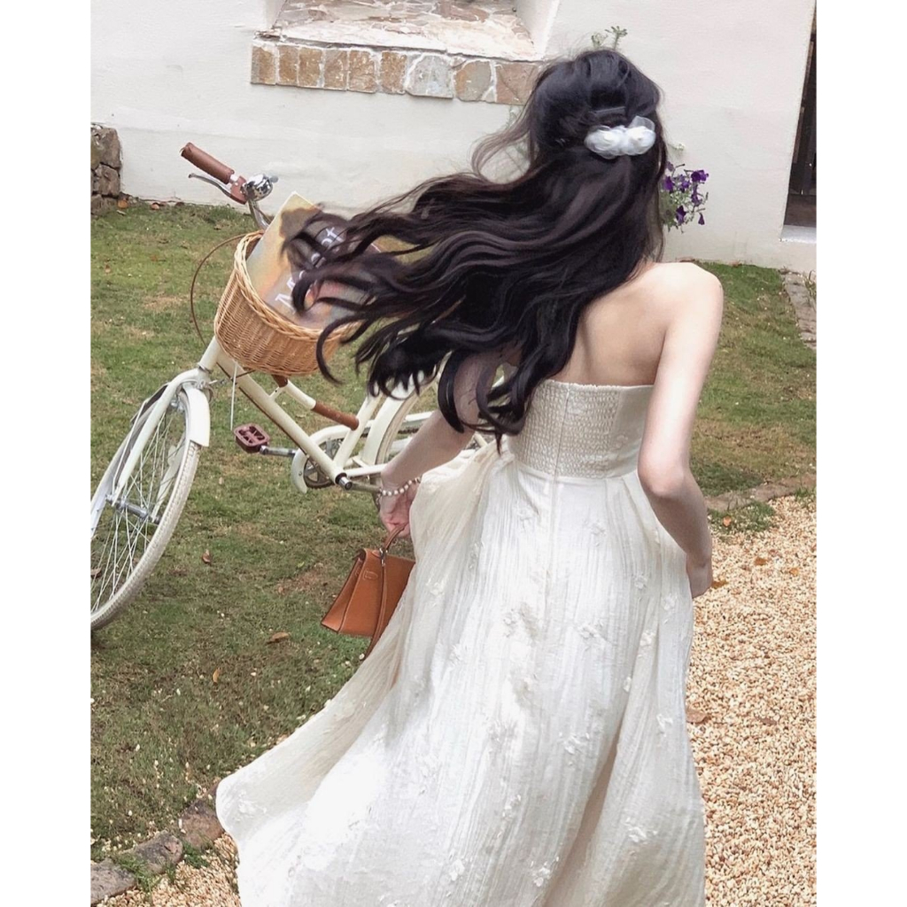 D120 - Flora Dress Đầm voan hoa cổ yếm